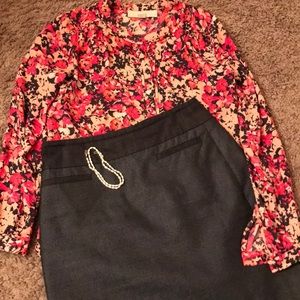 Pink floral LOFT blouse
